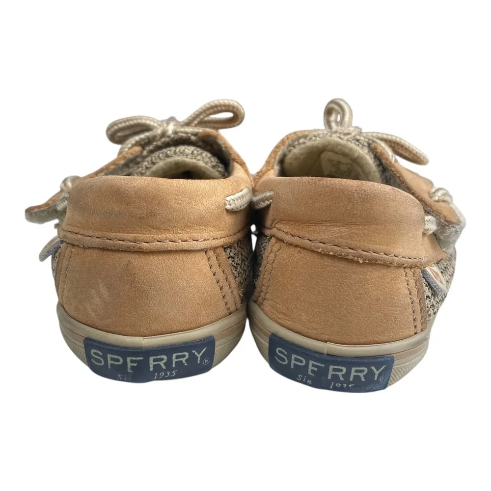 Sperry‎ Bluefish Crib Jr Tan Boat Shoes Toddler Kids US 4M Leather Upper